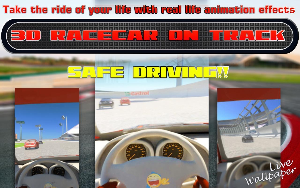 3D Racing Car On Track LWP