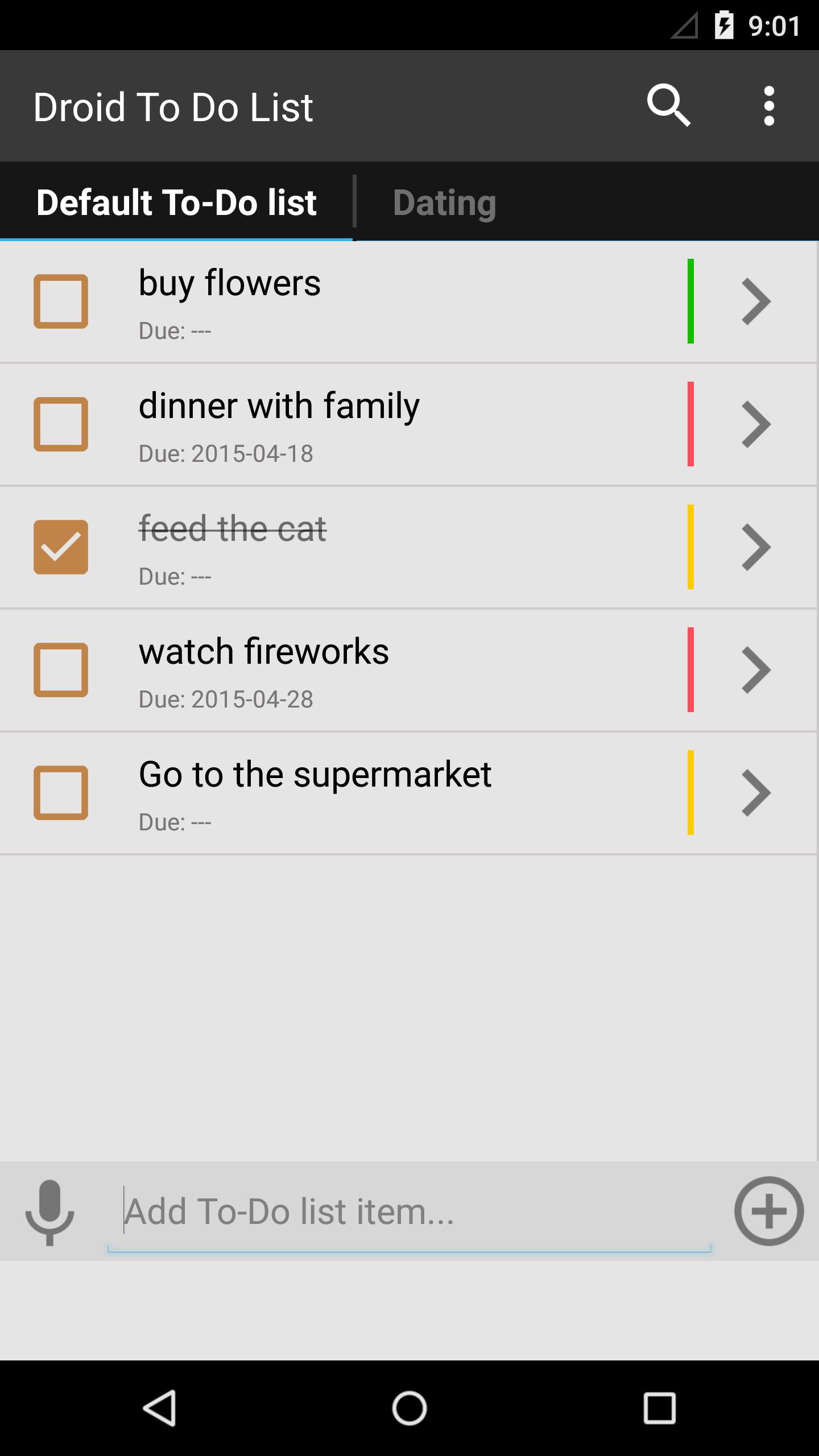 Droid To Do List