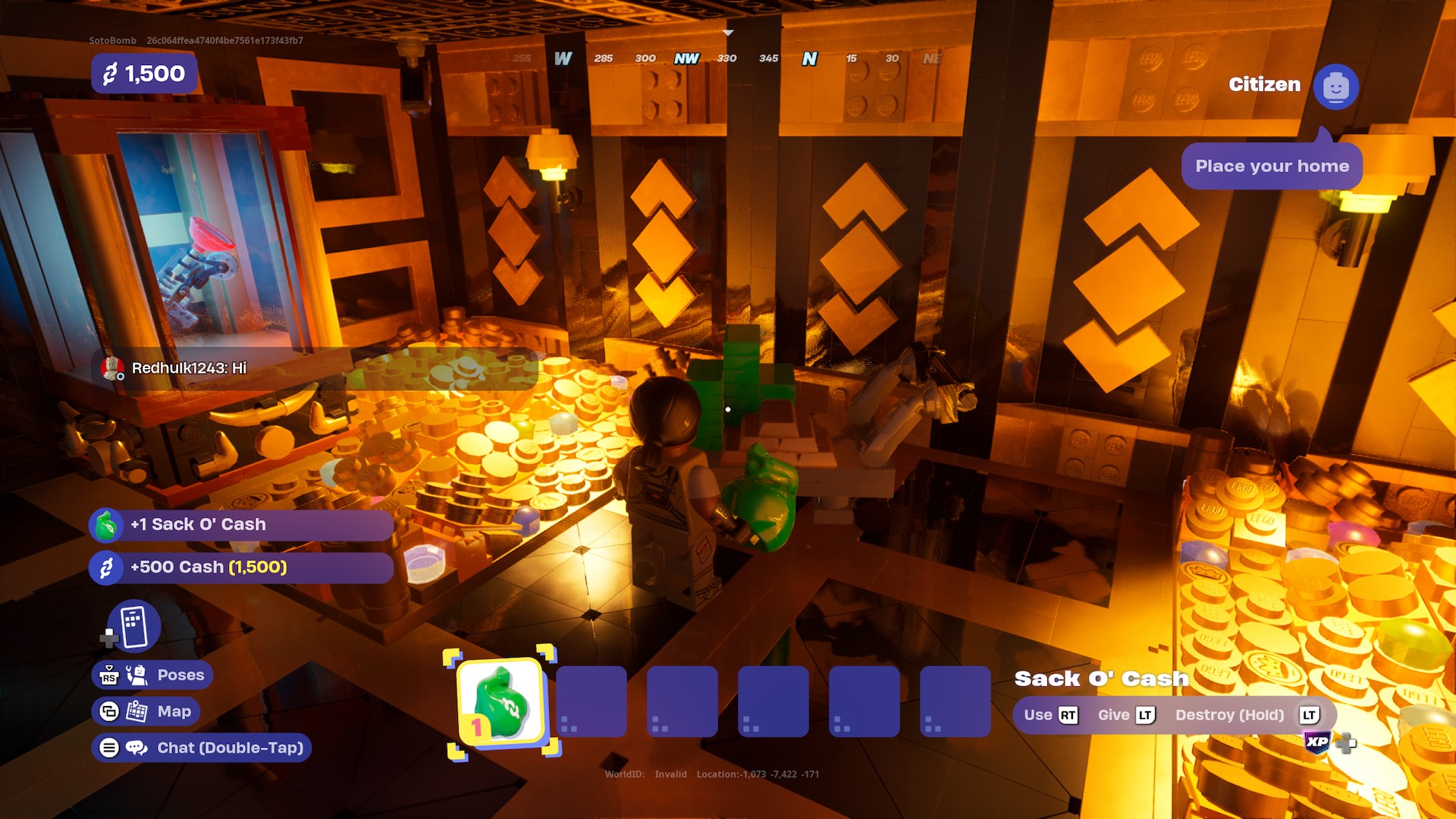 Cara masuk ke lemari besi bank & mencuri karung o uang tunai di lego fortnite bata life