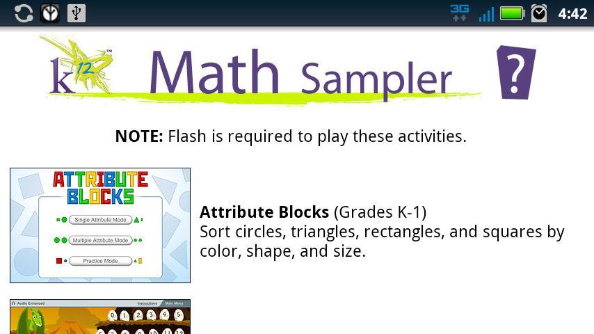 K12 Math Sampler