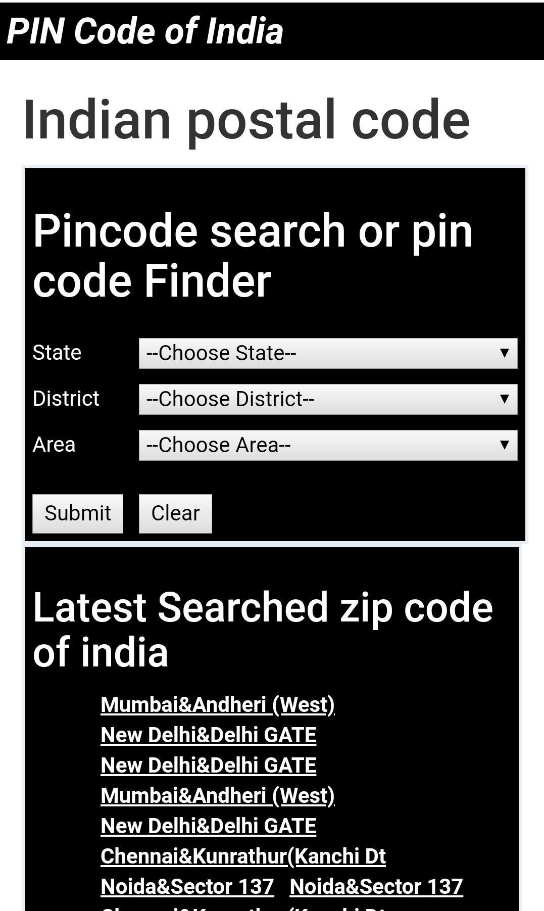 Indian Postal Code